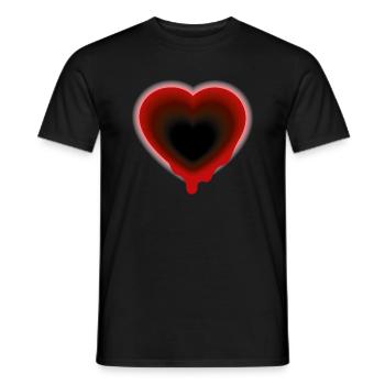 Smiley Heart black and red - Men's T-Shirt - black - Front - AI Model Male 178 light (178cm)