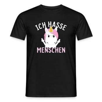 Ich hasse Menschen - Männer T-Shirt - Schwarz - Vorne - AI Model Male 178 light (178cm)