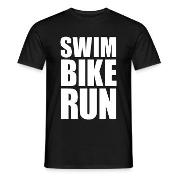 SWIM BIKE RUN - T-shirt homme - noir - Devant - AI Model Male 178 light (178cm)
