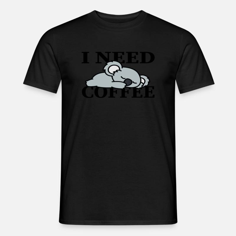Lustiger ich brauch Kaffee Lustige Geschenkidee - Männer T-Shirt - Schwarz