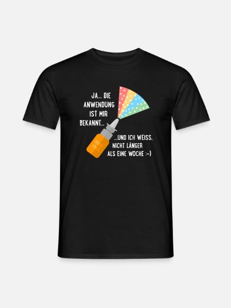 Nasenspray lustig süchtig abhängig - Männer T-Shirt - Schwarz