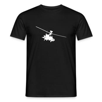 Hélicoptère AH 64 Apache, hélicoptères militaires - T-shirt homme - noir - Devant - AI Model Male 178 light (178cm)