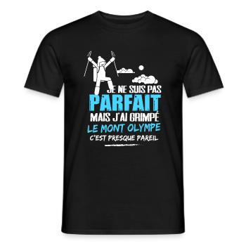 Mont Olympe cadeau drôle alpiniste - T-shirt homme - noir - Devant - AI Model Male 178 light (178cm)