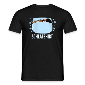 Schlafshirt Schlafanzug Pyjama Vögel kuscheln - Männer T-Shirt - Schwarz - Vorne - AI Model Male 178 light (178cm)
