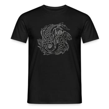 yin yang black wise k with yoga combo - Men's T-Shirt - black - Front - AI Model Male 178 light (178cm)