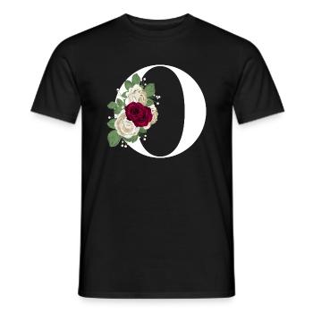 Brief o Blumen - Männer T-Shirt - Schwarz - Vorne - AI Model Male 178 light (178cm)