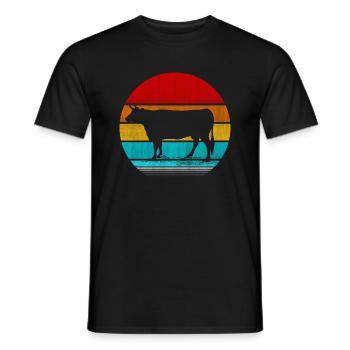 Retro Vinatge Kuh - Männer T-Shirt - Schwarz - Vorne - AI Model Male 178 light (178cm)