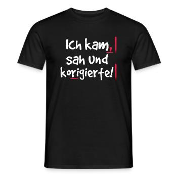 Ich Kam Sah Und Korrigierte Deutsch Grammatik - Männer T-Shirt - Schwarz - Vorne - AI Model Male 178 light (178cm)