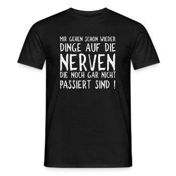 Mir gehen schon Dinge auf die Nerven Cooles Motiv - Männer T-Shirt - Schwarz - Vorne - AI Model Male 178 light (178cm)