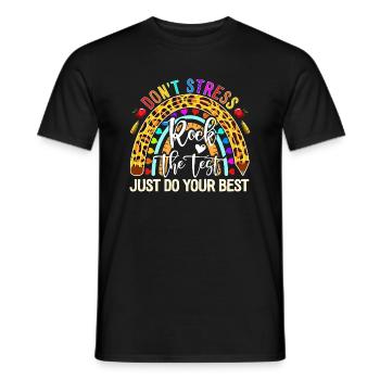 Test Day RockThe Testing Day Boho Rainbow Teacher - Männer T-Shirt - Schwarz - Vorne - AI Model Male 178 light (178cm)