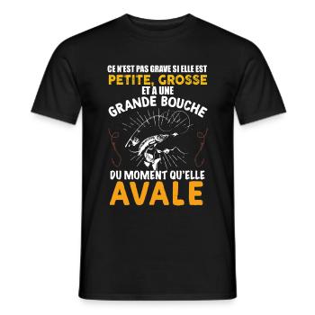 Pêcheur humour Cadeau Rigolo Pêche - T-shirt homme - noir - Devant - AI Model Male 178 light (178cm)