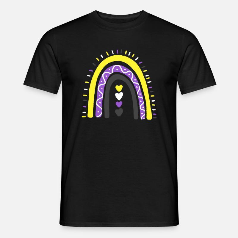 Nonbinary Pride Flagge Regenbogen - Männer T-Shirt - Schwarz
