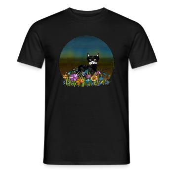 Cat - Men's T-Shirt - black - Front - AI Model Male 178 light (178cm)