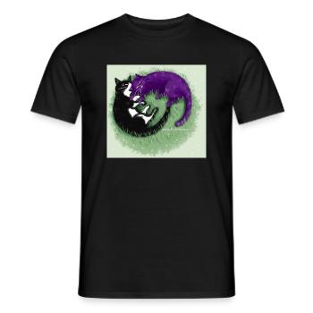 Ying Yang Katzen - Männer T-Shirt - Schwarz - Vorne - AI Model Male 178 light (178cm)