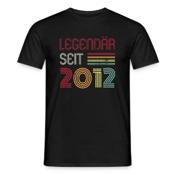 Legendär Seit 2012 Jahr Retro 12er Jahrgang - Männer T-Shirt - Schwarz - Vorne - AI Model Male 178 light (178cm)