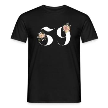Blumen zum 59-jährigen Jubiläum (Geschenk von 59 Jahren) - Männer T-Shirt - Schwarz - Vorne - AI Model Male 178 light (178cm)