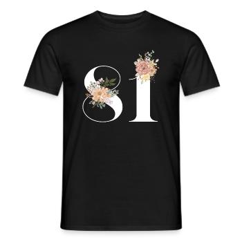 81st anniversary flowers (Gift of 81 years) - Men's T-Shirt - black - Front - AI Model Male 178 light (178cm)