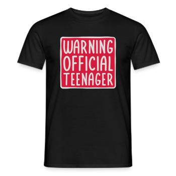 avertissement citation officielle d’adolescent - T-shirt homme - noir - Devant - AI Model Male 178 light (178cm)