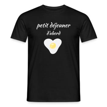 petit déjeuner d'abord - T-shirt homme - noir - Devant - AI Model Male 178 light (178cm)