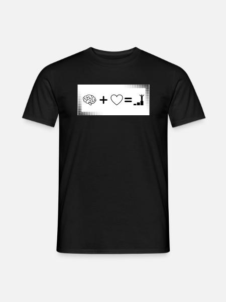 Herz und Hirn - Männer T-Shirt - Schwarz