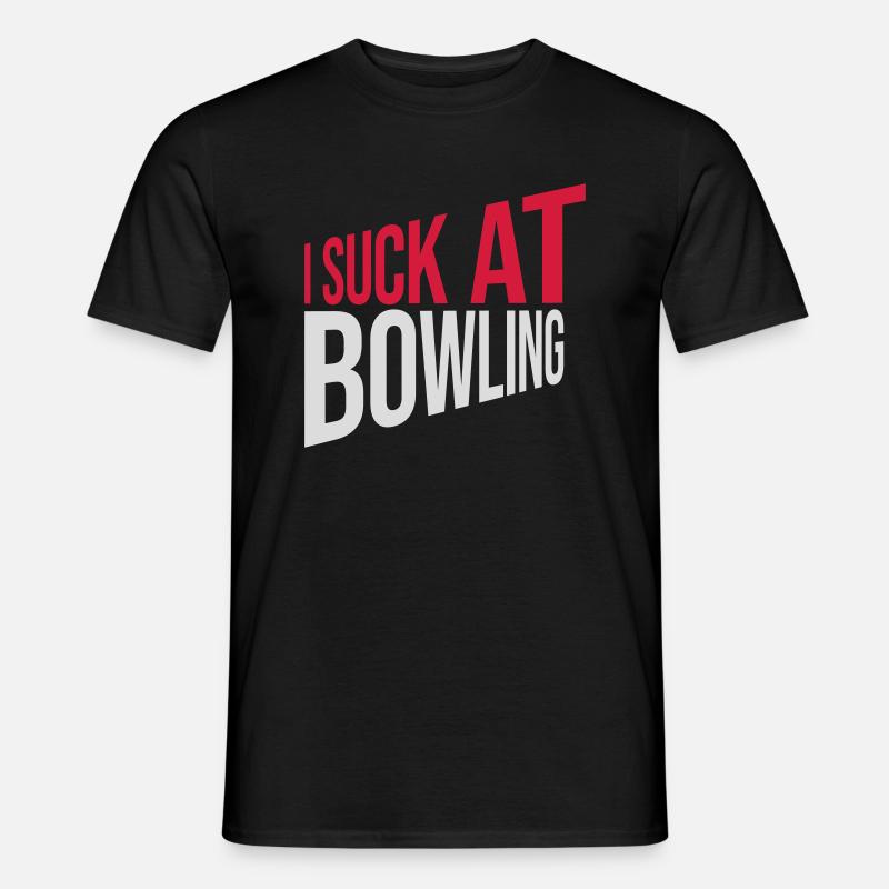 I suck at bowling - Männer T-Shirt - Schwarz