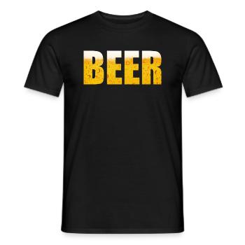 beer tshirt design drinking - Men's T-Shirt - black - Front - AI Model Male 178 light (178cm)