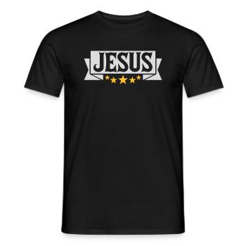 Citation de la bannière de Jésus-Christ - T-shirt homme - noir - Devant - AI Model Male 178 light (178cm)