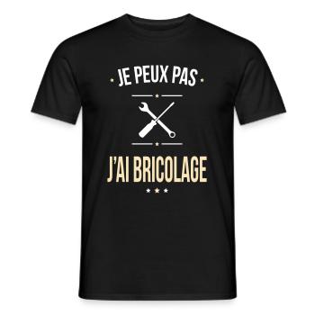 Je peux pas j'ai bricolage - Cadeau humour - T-shirt homme - noir - Devant - AI Model Male 178 light (178cm)