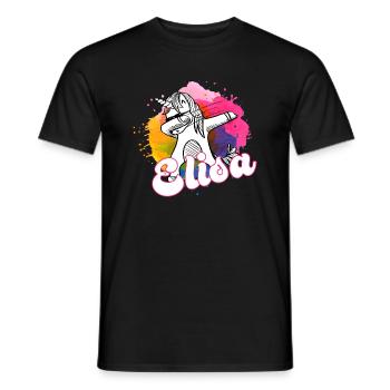 ELISA - Bel nome con unicorno dabbing - T-shirt uomo - nero - Fronte - AI Model Male 178 light (178cm)