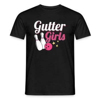Joueuse de l’équipe Gutter Girls StrikeBowler - T-shirt homme - noir - Devant - AI Model Male 178 light (178cm)