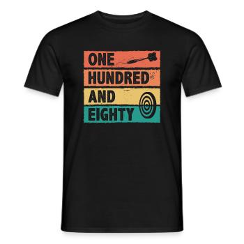 Retro Graphic Dart Player Darts Dartboard Bullseye - Men's T-Shirt - black - Front - AI Model Male 178 light (178cm)