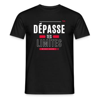 dépasse tes limites musculation fitness - T-shirt homme - noir - Devant - AI Model Male 178 light (178cm)