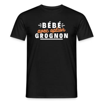 bébé avec option grognon - T-shirt homme - noir - Devant - AI Model Male 178 light (178cm)