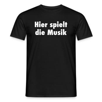 Hier spielt die Musik - Männer T-Shirt - Schwarz - Vorne - AI Model Male 178 light (178cm)