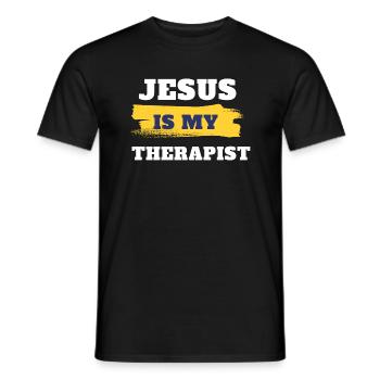 Jésus est mon thérapeute - T-shirt homme - noir - Devant - AI Model Male 178 light (178cm)