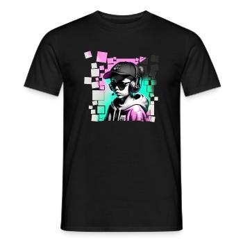 Madchen - Männer T-Shirt - Schwarz - Vorne - AI Model Male 178 light (178cm)