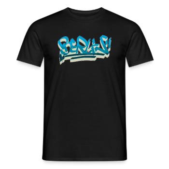 Berlin Graffiti Shirt Style streetart urban cult - Men's T-Shirt - black - Front - AI Model Male 178 light (178cm)