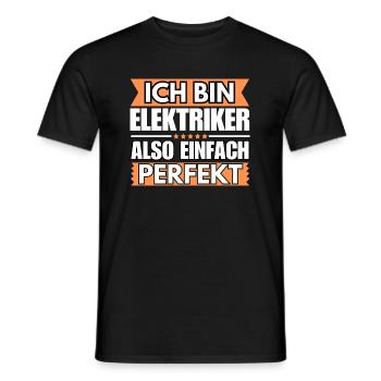 Einfach ein Perfekter Elektriker - Männer T-Shirt - Schwarz - Vorne - AI Model Male 178 light (178cm)