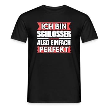 Einfach ein Perfekter Schlosser - Männer T-Shirt - Schwarz - Vorne - AI Model Male 178 light (178cm)