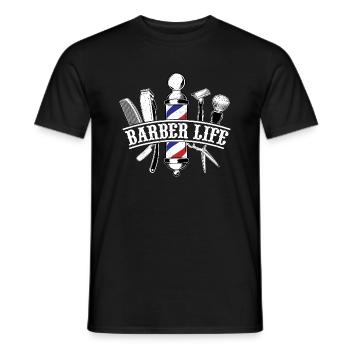Barber Life Haircutting Beard Barbershop - Men's T-Shirt - black - Front - AI Model Male 178 light (178cm)