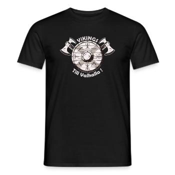 Vikings Till valhalla - Men's T-Shirt - black - Front - AI Model Male 178 light (178cm)