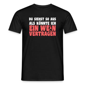 Ich Mit Dir Du Mit Mir Wir Mit Wein - Männer T-Shirt - Schwarz - Vorne - AI Model Male 178 light (178cm)