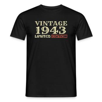 1943 Vintage :81e Anniversaire Cadeau Rétro Unique - T-shirt homme - noir - Devant - AI Model Male 178 light (178cm)