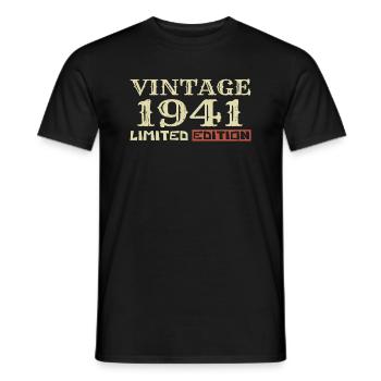 1941 Vintage :83e Anniversaire Cadeau Rétro Unique - T-shirt homme - noir - Devant - AI Model Male 178 light (178cm)