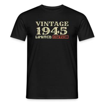 1945 Vintage :79e Anniversaire Cadeau Rétro Unique - T-shirt homme - noir - Devant - AI Model Male 178 light (178cm)