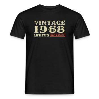 1968 Vintage :56e Anniversaire Cadeau Rétro Unique - T-shirt homme - noir - Devant - AI Model Male 178 light (178cm)