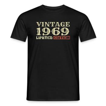 1969 Vintage :55e Anniversaire Cadeau Rétro Unique - T-shirt homme - noir - Devant - AI Model Male 178 light (178cm)