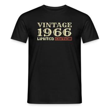 1966 Vintage :58e Anniversaire Cadeau Rétro Unique - T-shirt homme - noir - Devant - AI Model Male 178 light (178cm)