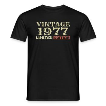 1977 Vintage :47e Anniversaire Cadeau Rétro Unique - T-shirt homme - noir - Devant - AI Model Male 178 light (178cm)