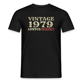 1979 Vintage :45e Anniversaire Cadeau Rétro Unique - T-shirt homme - noir - Devant - AI Model Male 178 light (178cm)